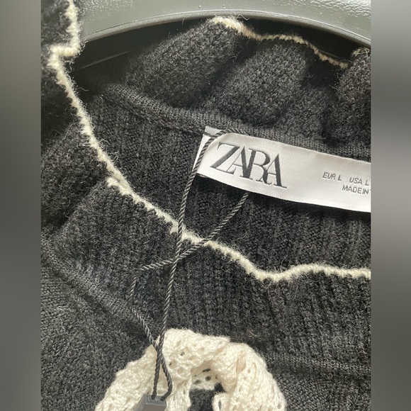 ZARA WOMEN’S SWEATER BOW MINI DRESS SIZE L - Picture 5 of 8